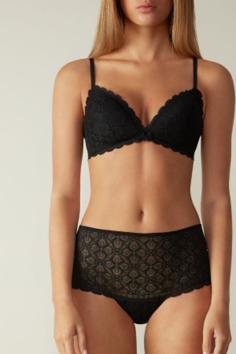 Black Intimissimi Lace Hipster | CAJVR77747